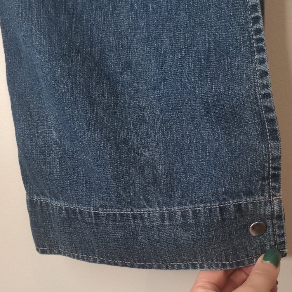 WE The Free Wide Leg High Waisted Open Side Blue Jeans 28 - Picture 4 of 10